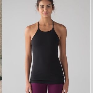 Lululemon Black Sunsetter High Neck Y Tank Top